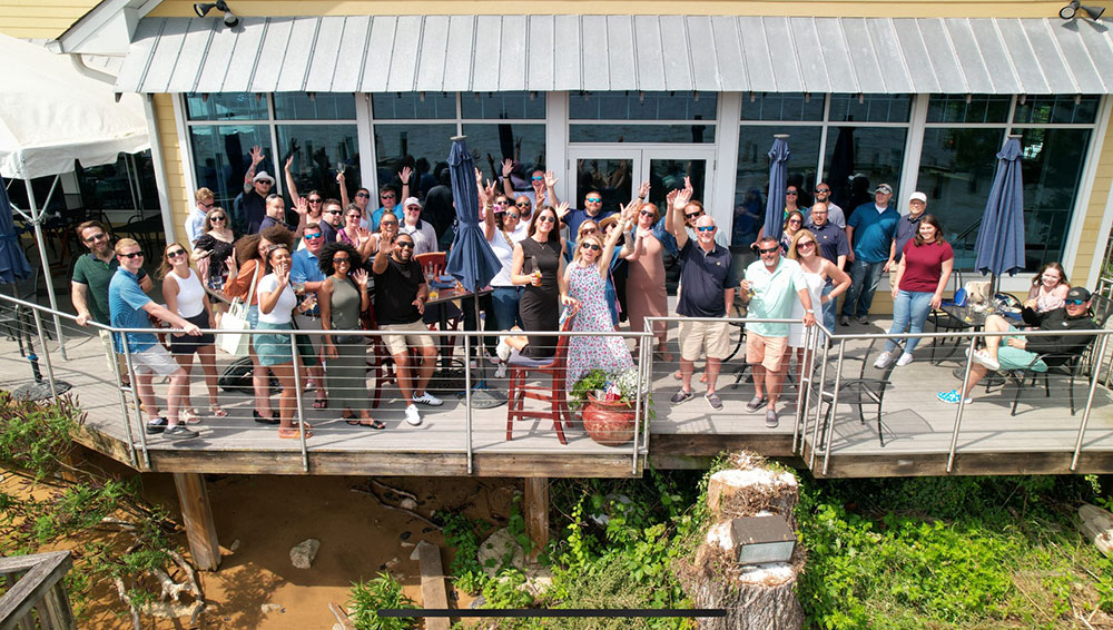 Tensley staff watching Blue Angels flyover